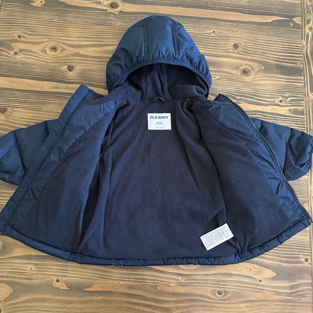 Baby Old Navy Puffer Jacket 18-24 Months Navy Blue